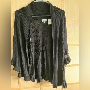 Gothic black Lacey knit shawl